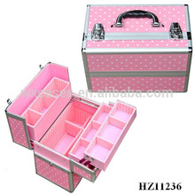 high quality pink aluminum cosmetic case